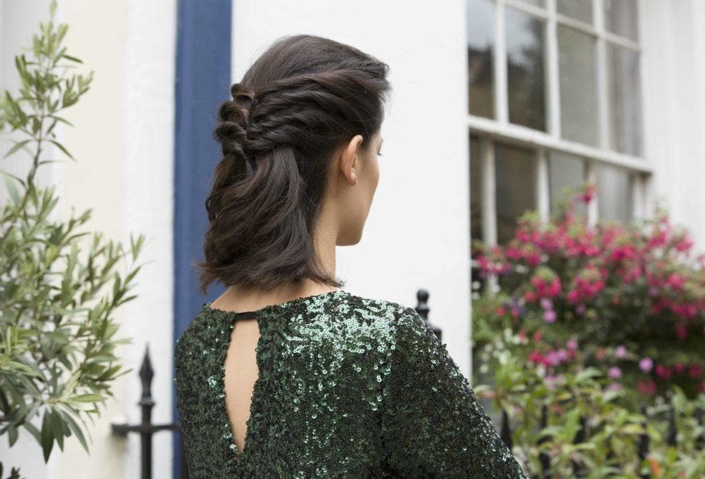 wedding hairstyles for medium length hair: twisted updo