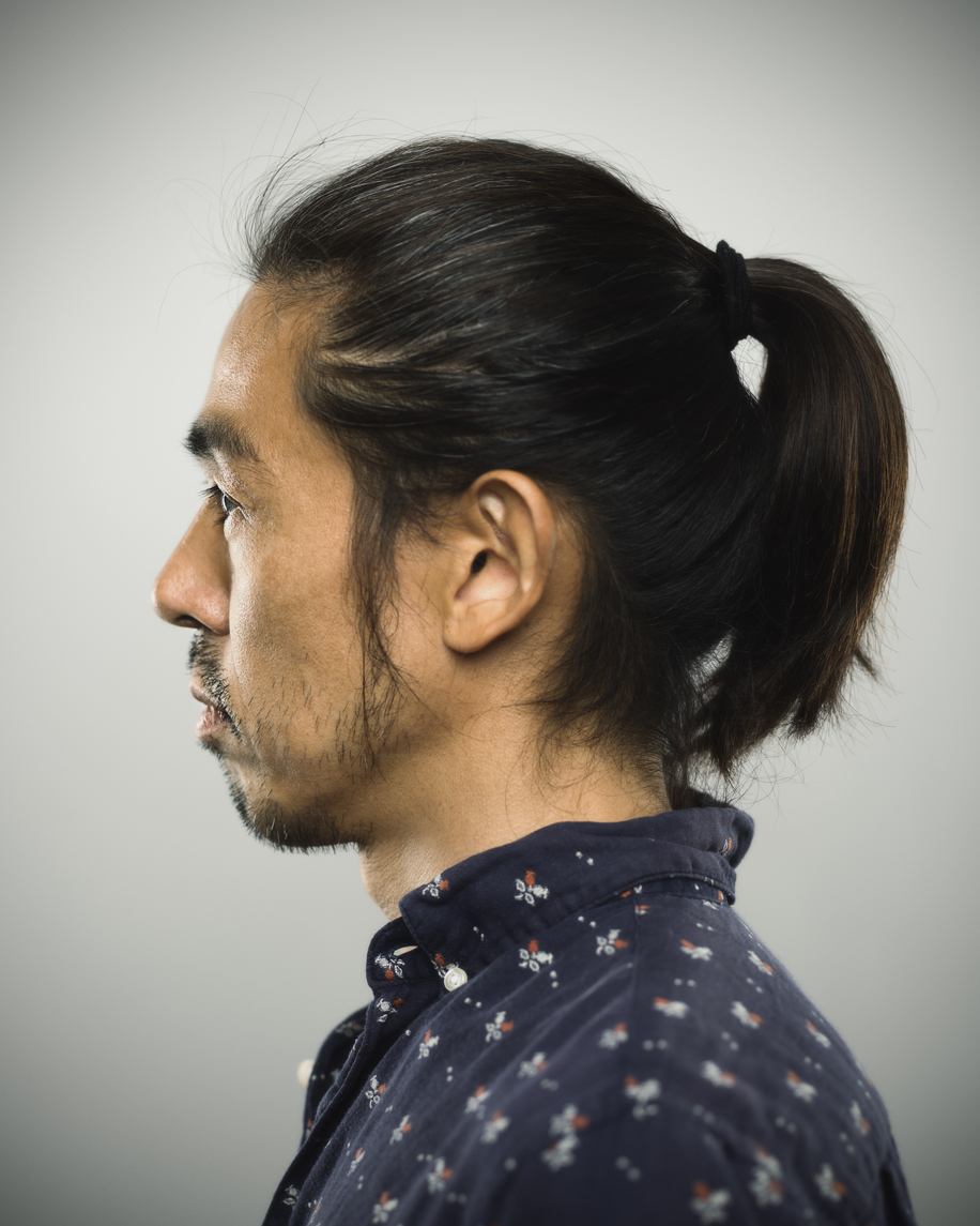 man ponytail: Asian Hair