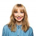 cute medium haircuts shag bangs blonde