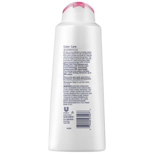 back view of dove color care shampoo