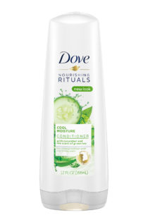 dove cool moisture conditioner cucumber and green tea front view