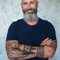 high and tight haircut salt and pepper beard