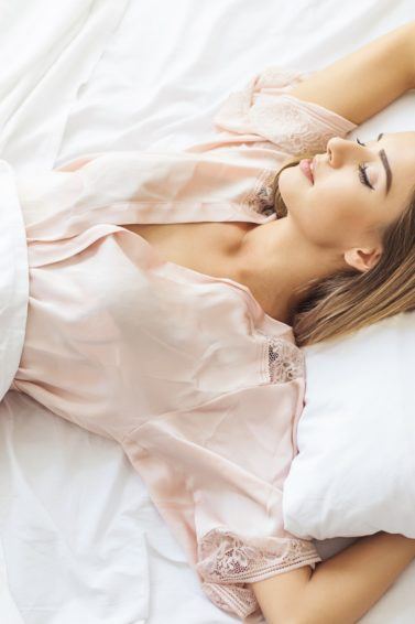 silk pillowcases woman sleeping