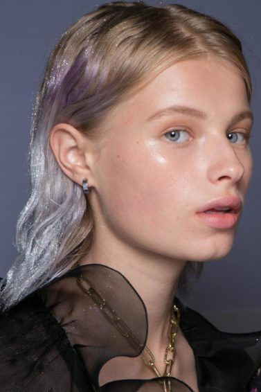 two female fashion model with their ombre hairstyle closeup look