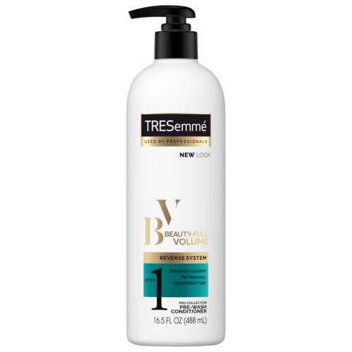 tresemme beauty-full volume pre-wash conditioner FOP