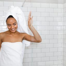 hair detox woman shower towel