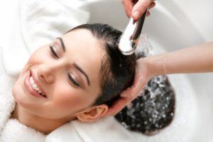 scalp cleanse woman washing hair