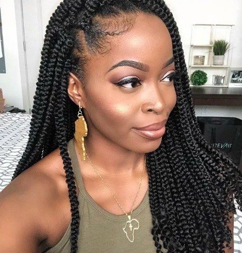 27 Beautiful Box Braid Hairstyles For Black Women  FeedIn Knotless Braids  Protective Style  Hello Bombshell