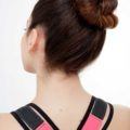 gym hair hight twist bun front