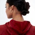 gym hair low twisted chignon back