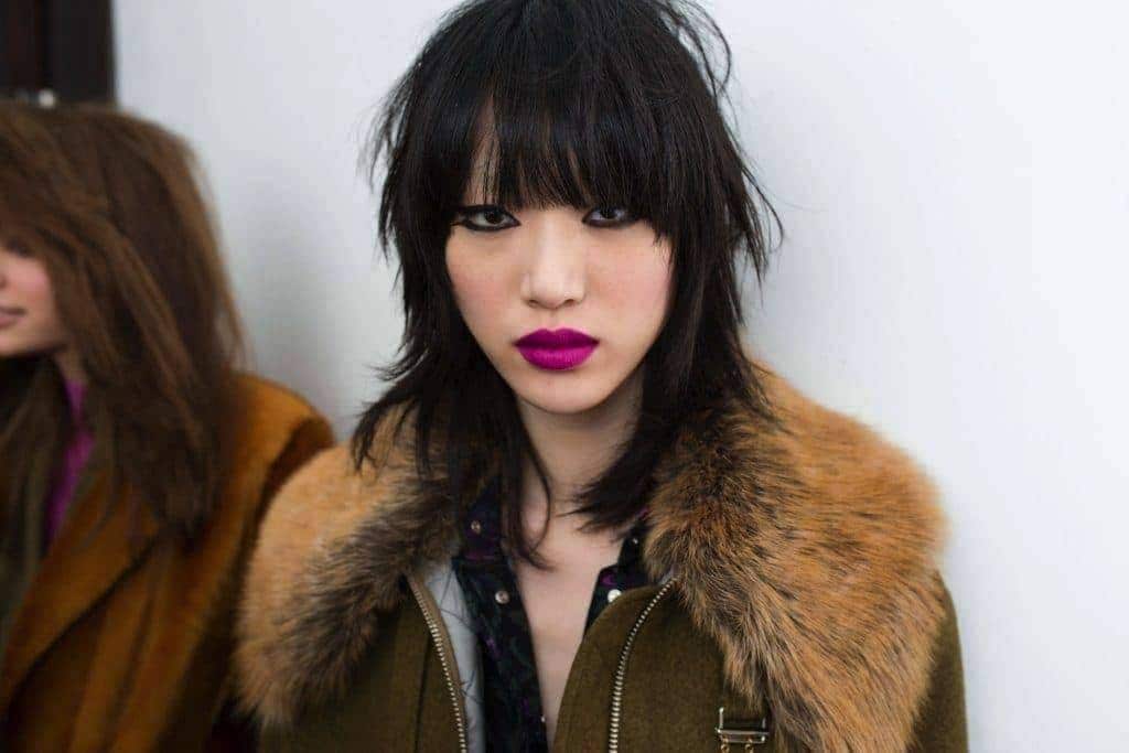 medium length styles for thin hair bangs