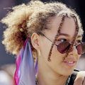festival hair ideas scarf ponytail braids