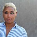 platinum blonde hair pixie
