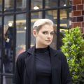 platinum blonde hair side shave