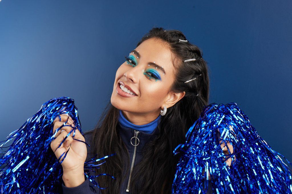 rhinestone hair clips raver look