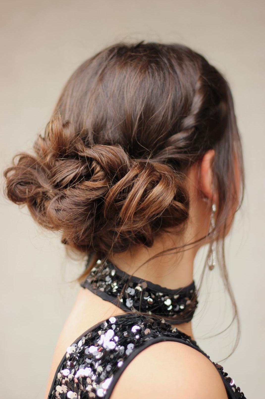 holiday hairstyle twisted updo