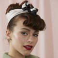 50s hairstyles for long hair rolled bangs