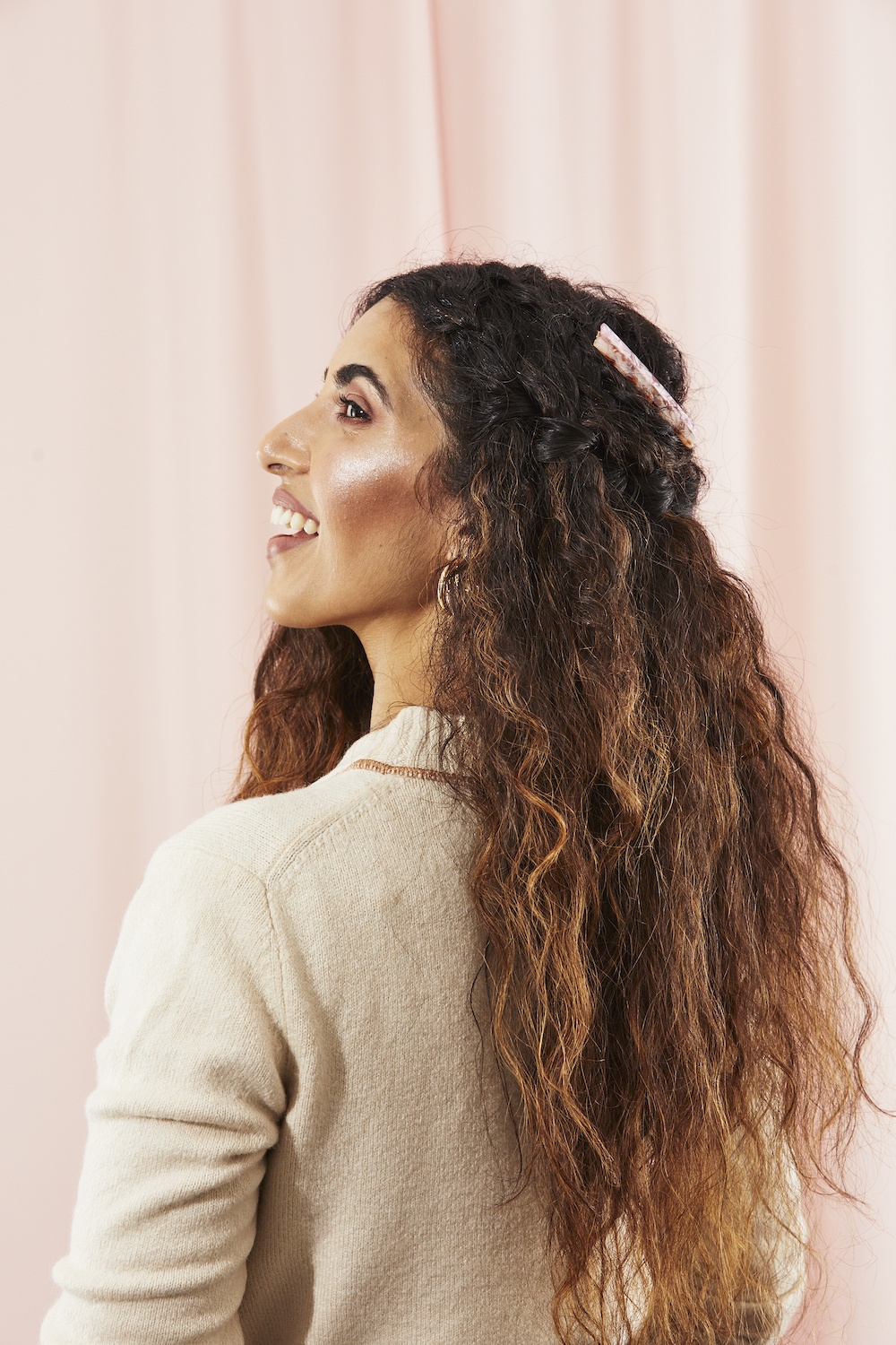 curly hairstyles for long hair waterfall braids