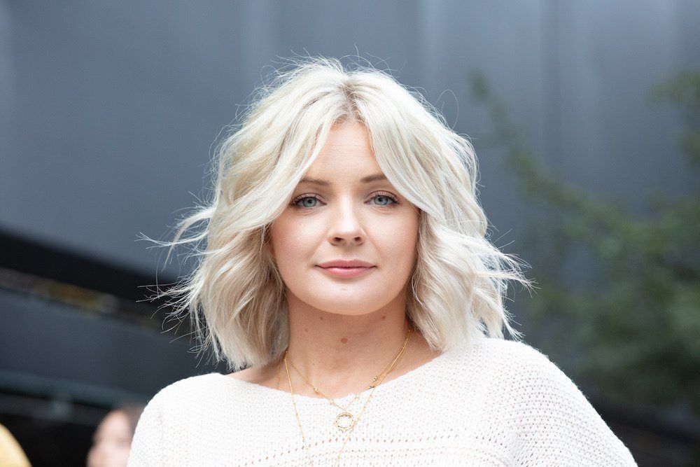 curtain bangs bleach blonde curls