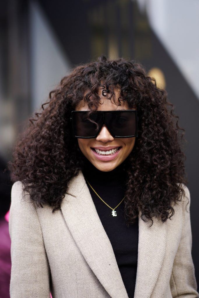 curtain bangs curly hair