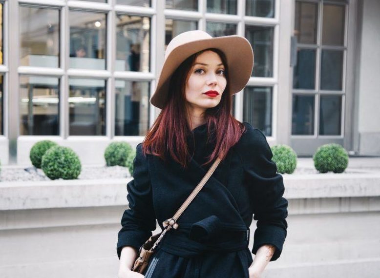 girl with auburn and black hair