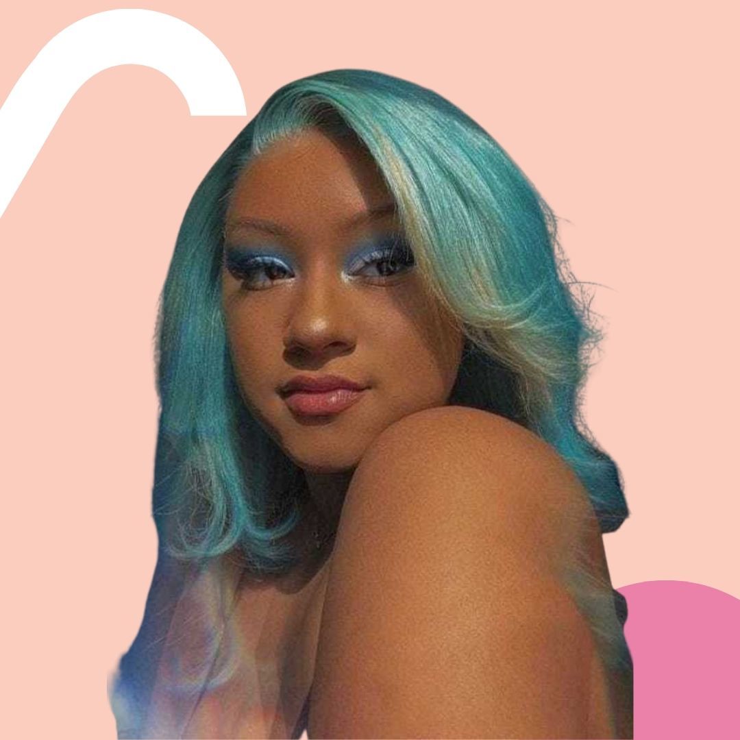 blue balayage mermaid blue blonde