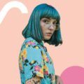 blue balayage bangs bob
