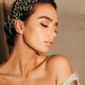 bun wedding hair styles pearls