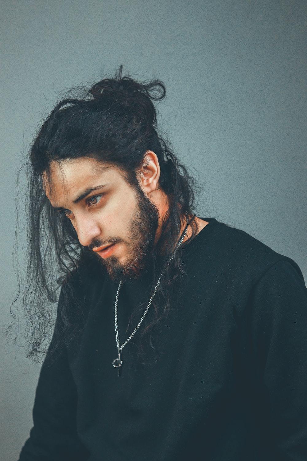 msn bun long hair