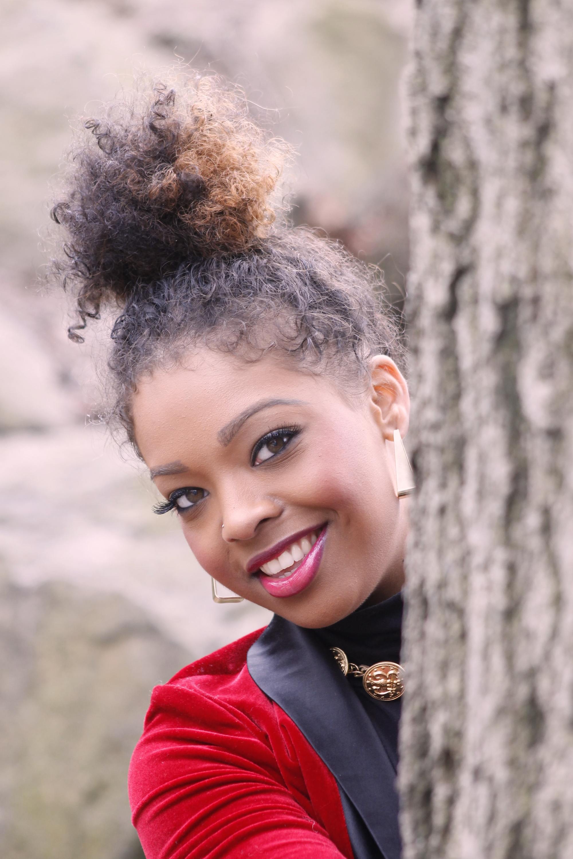 natural hairstyles high puff