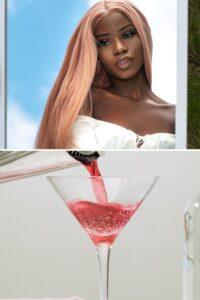 Drink cosmo-themed hair