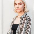 2023 short hair trends bleach blonde flipped ends