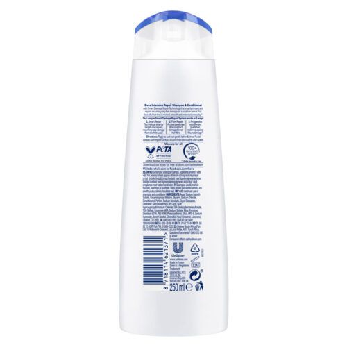 Dove Intensive Repair Shampoo Back of the bottle