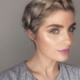 blonde short hair with front french braid