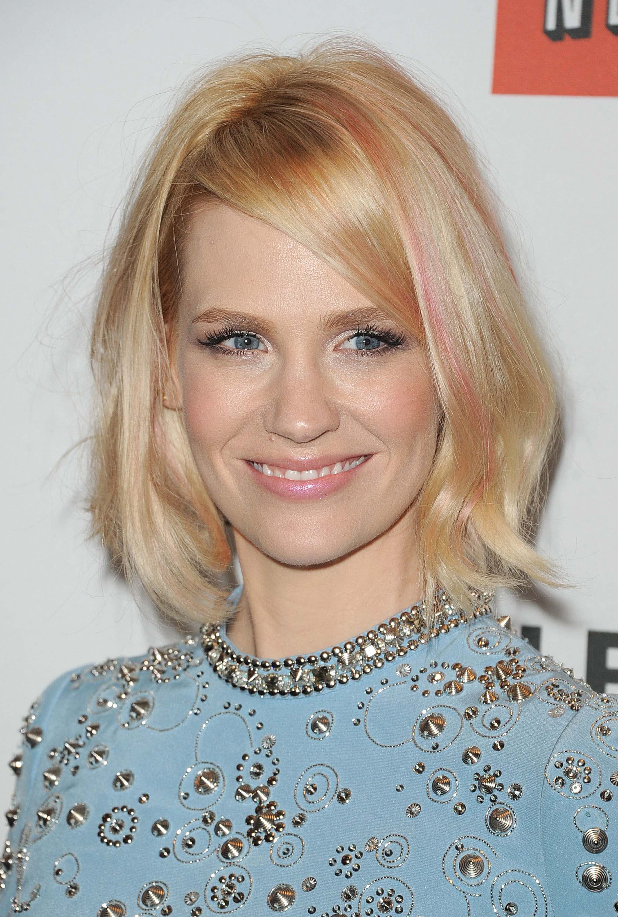 hot pink hair streaks january jones