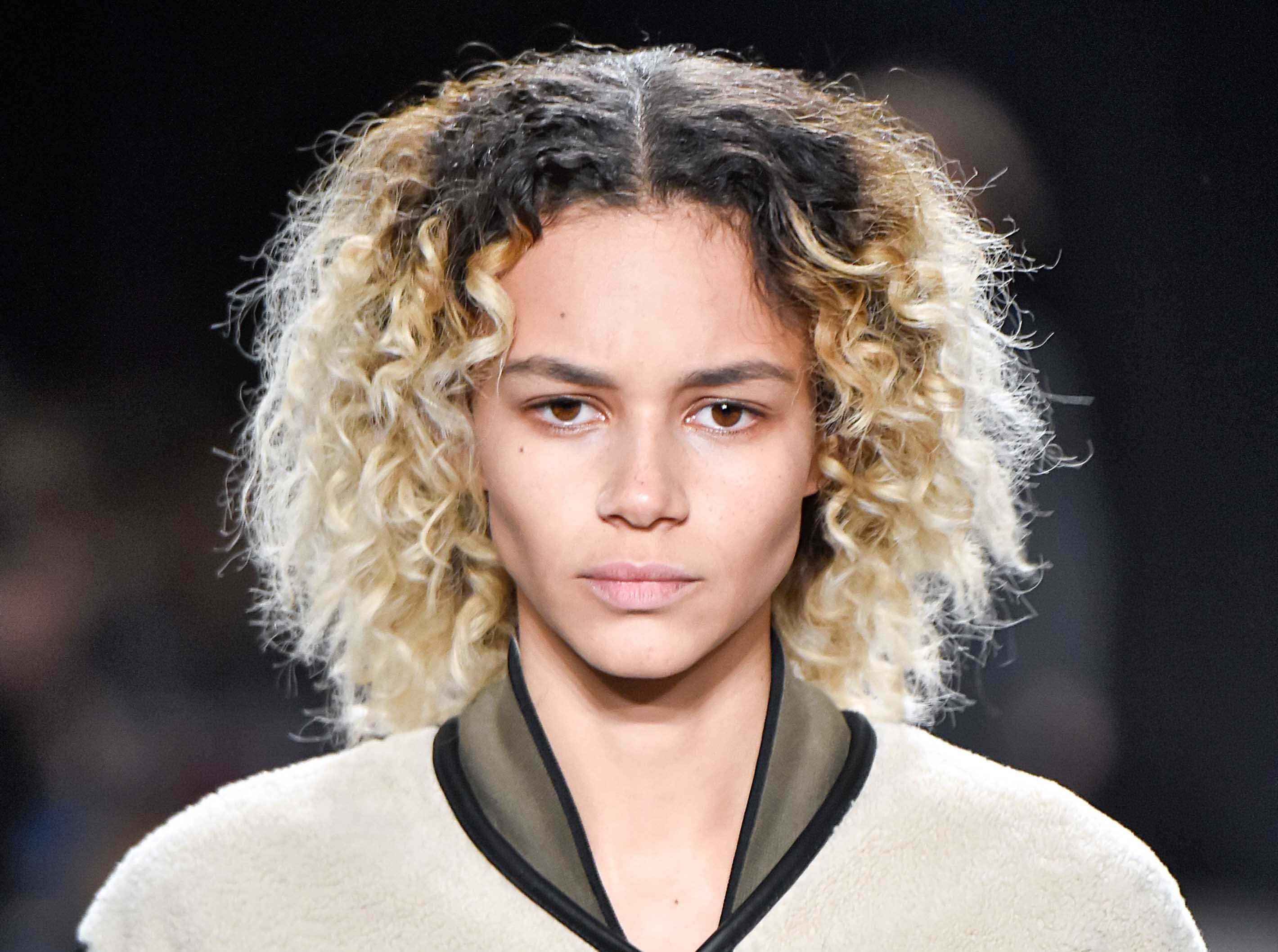 platinum blonde curly