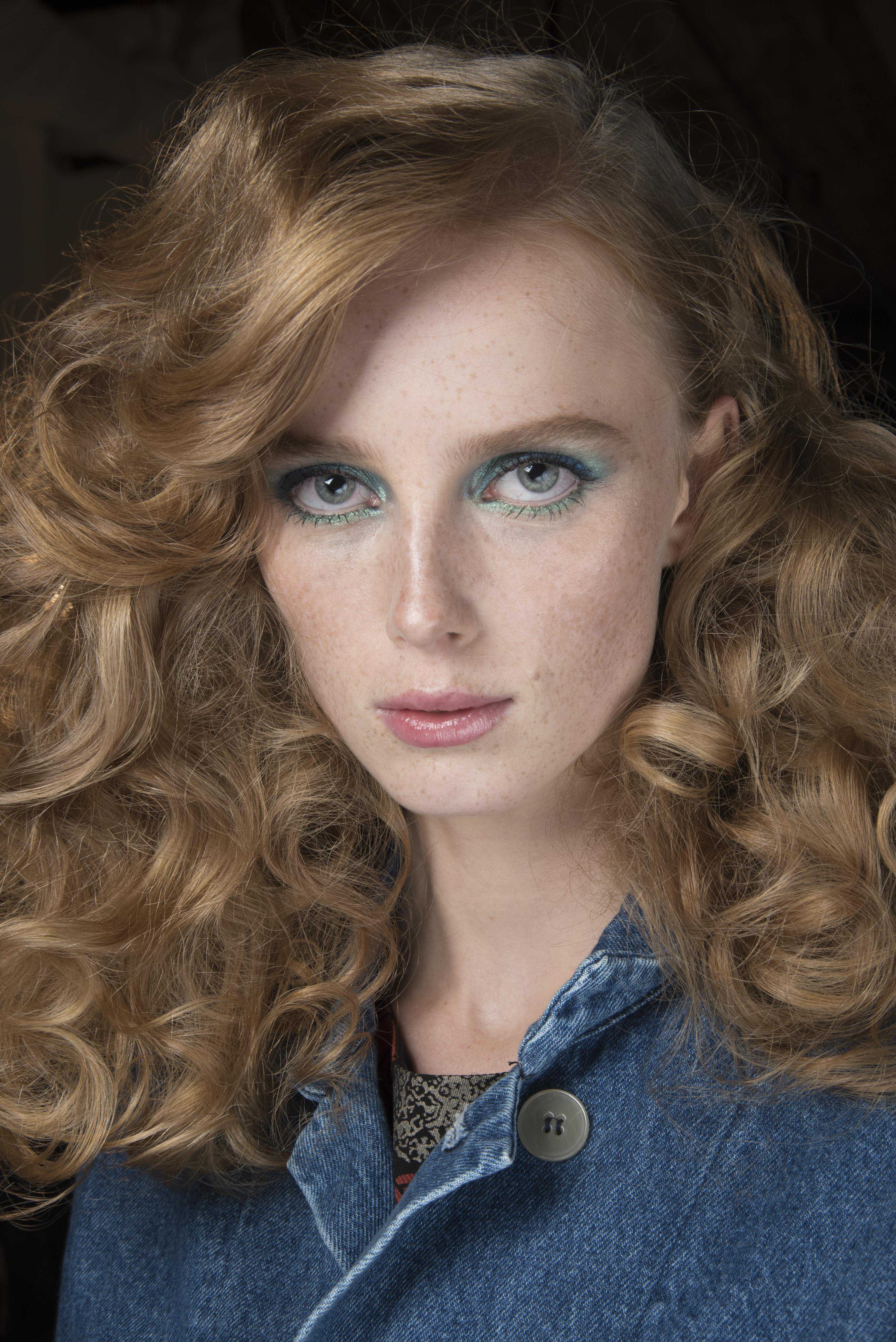 medium red glam curly hair