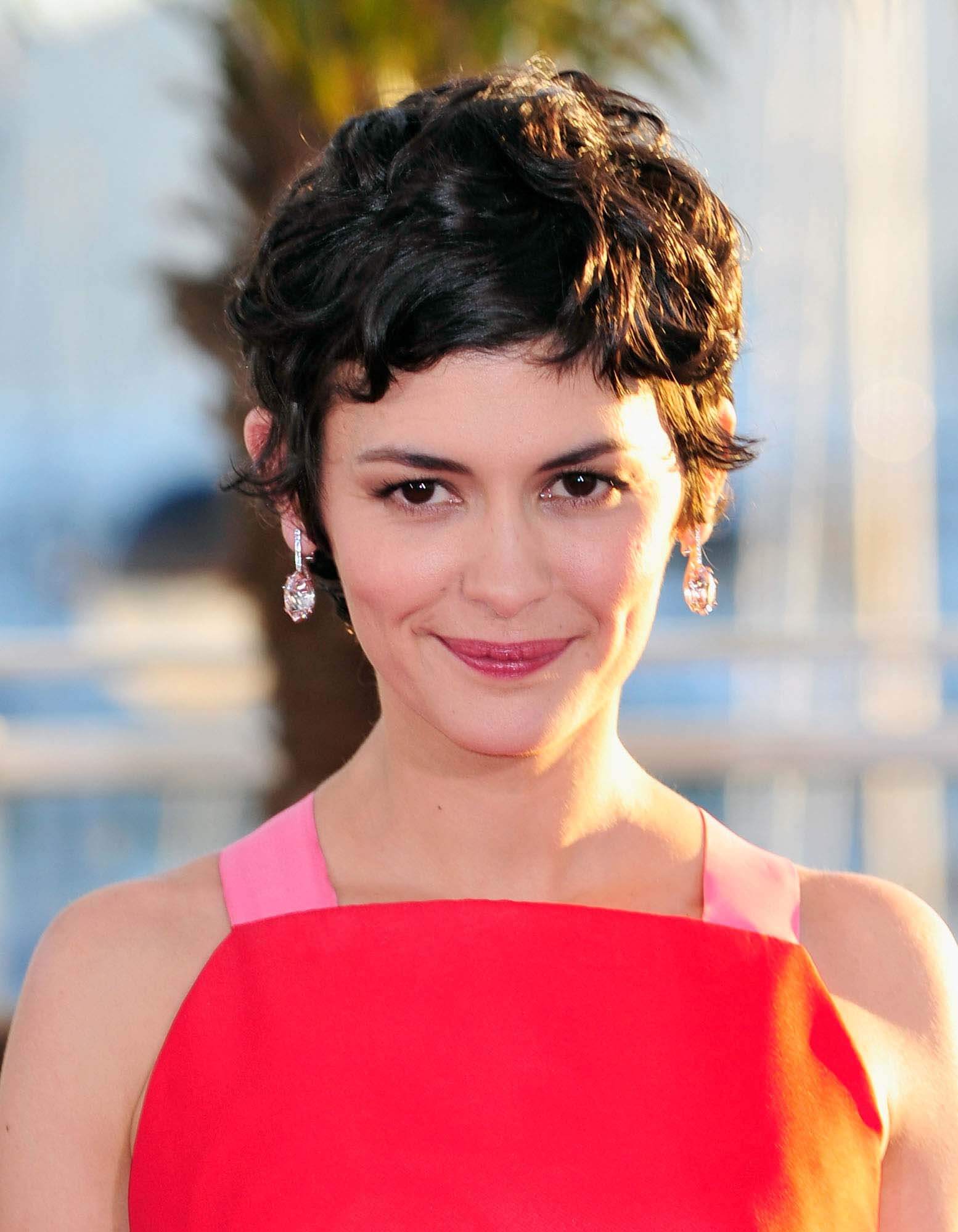 short classy hairstyles: audrey tatou textured short hair cut