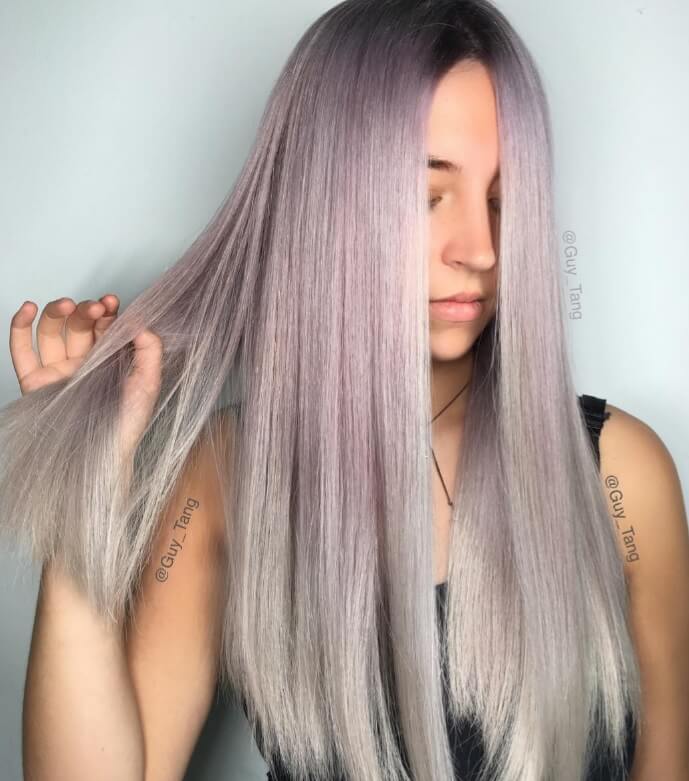 Instagram @guy_tang soft lilac grey ombre hair