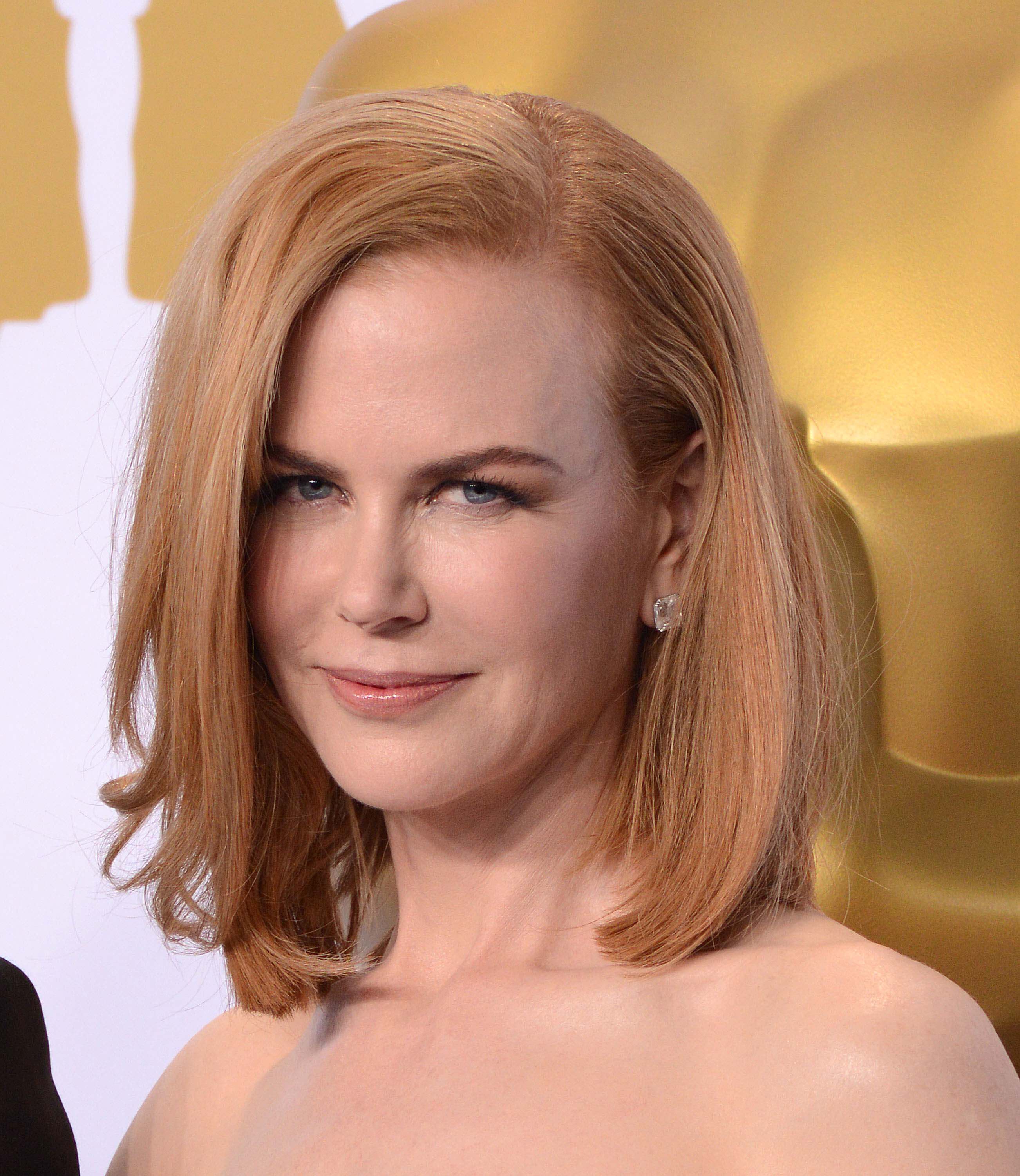 short hairstyles for square faces long bob nicole kidman