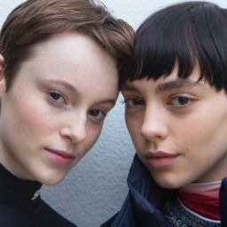 Two young models with very short hairstyles from Sportmax FW 2018