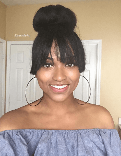 BIG FAN BUN WITH TWO SIDE BANGS ON NATURAL HAIR | NICA D - YouTube