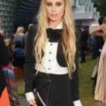 Laura Bailey at the serpentine summer party with her long blonde hair styled into undone waves