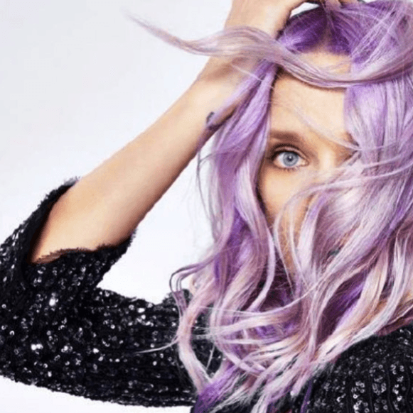A woman with lilac mermaid hair colour from Instagram by @societe.beaute