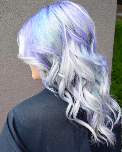 Colourful hair: silver and lilac toned colourful hair for pale skin