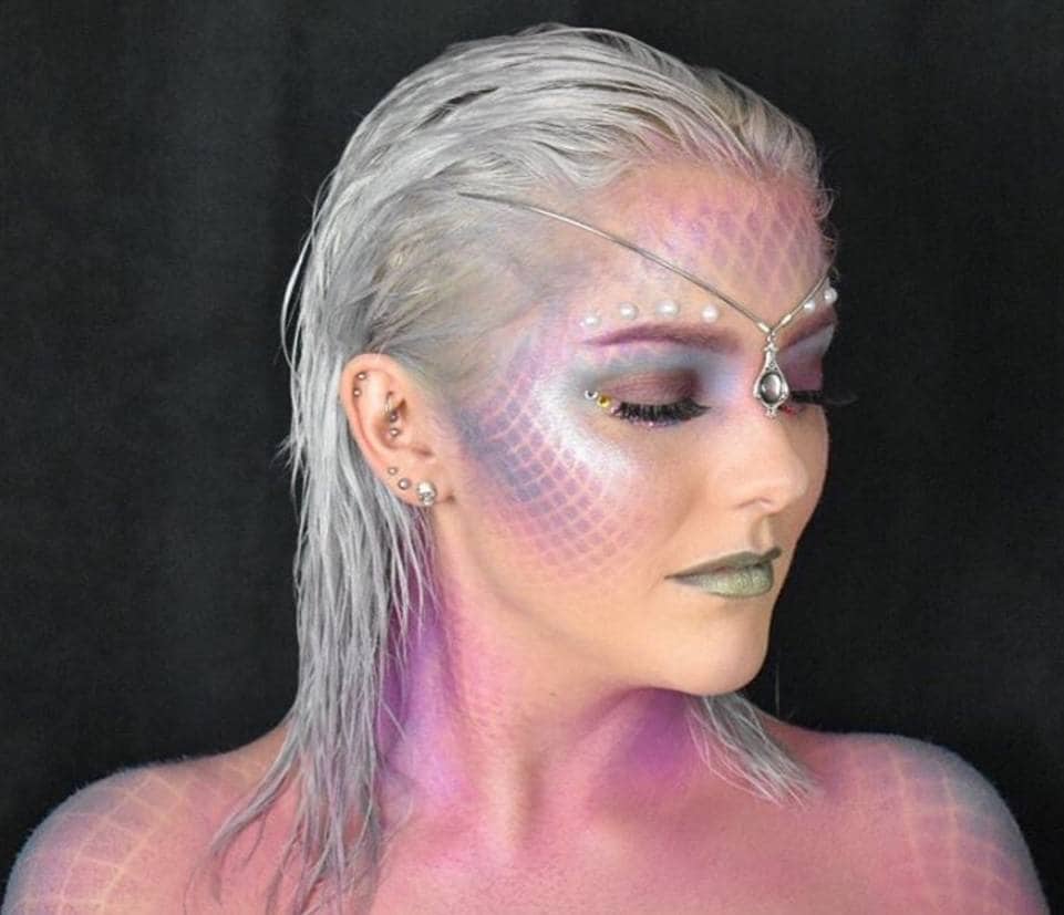 silver slicked back mermaid hair colour from Instagram victoriaxuk