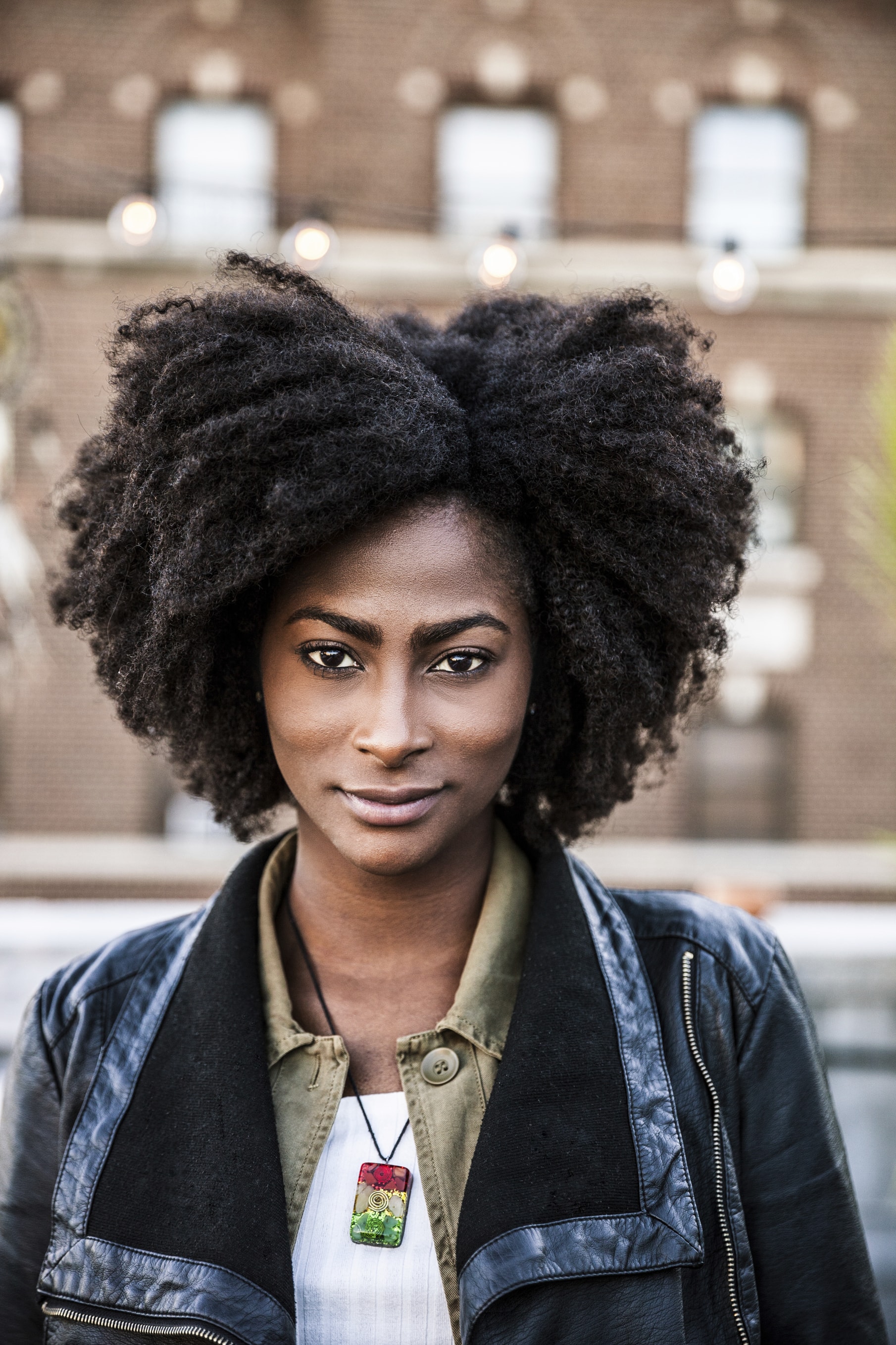 Natural afro hair: black woman with natural hair