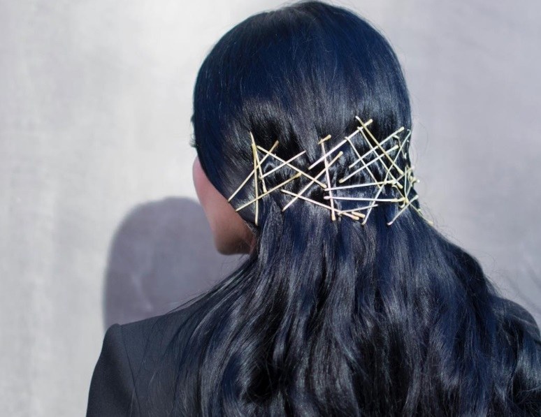 woman with bobby pins festival hairstyle