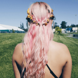 pastel pink festival hair