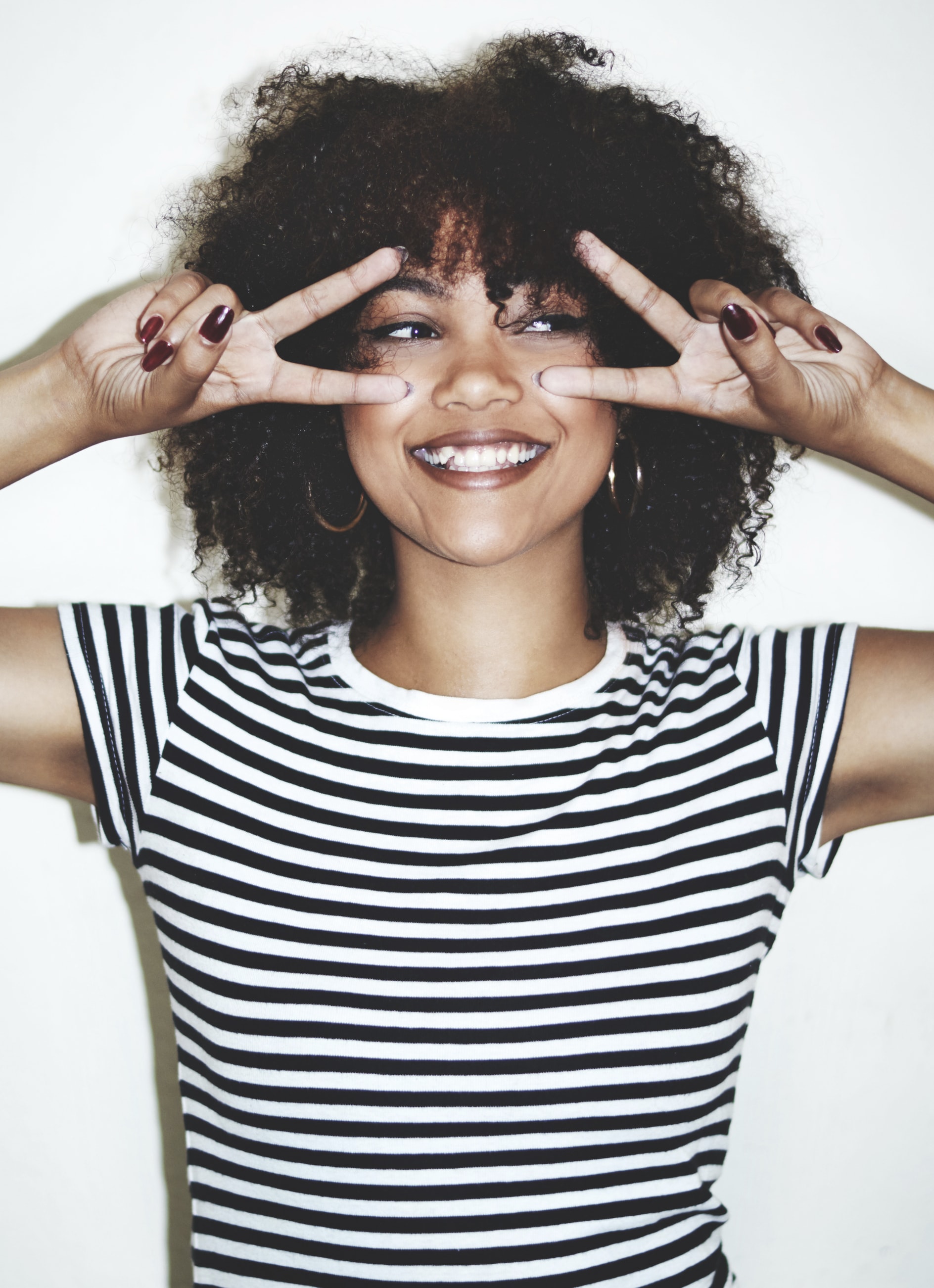 curly natural afro hair woman